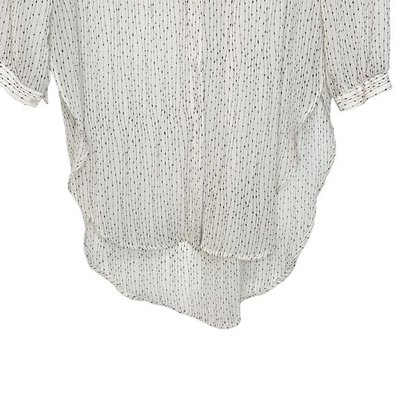 ASTR Button Down Top White Print Tunic Size Medium - Picture 7 of 13